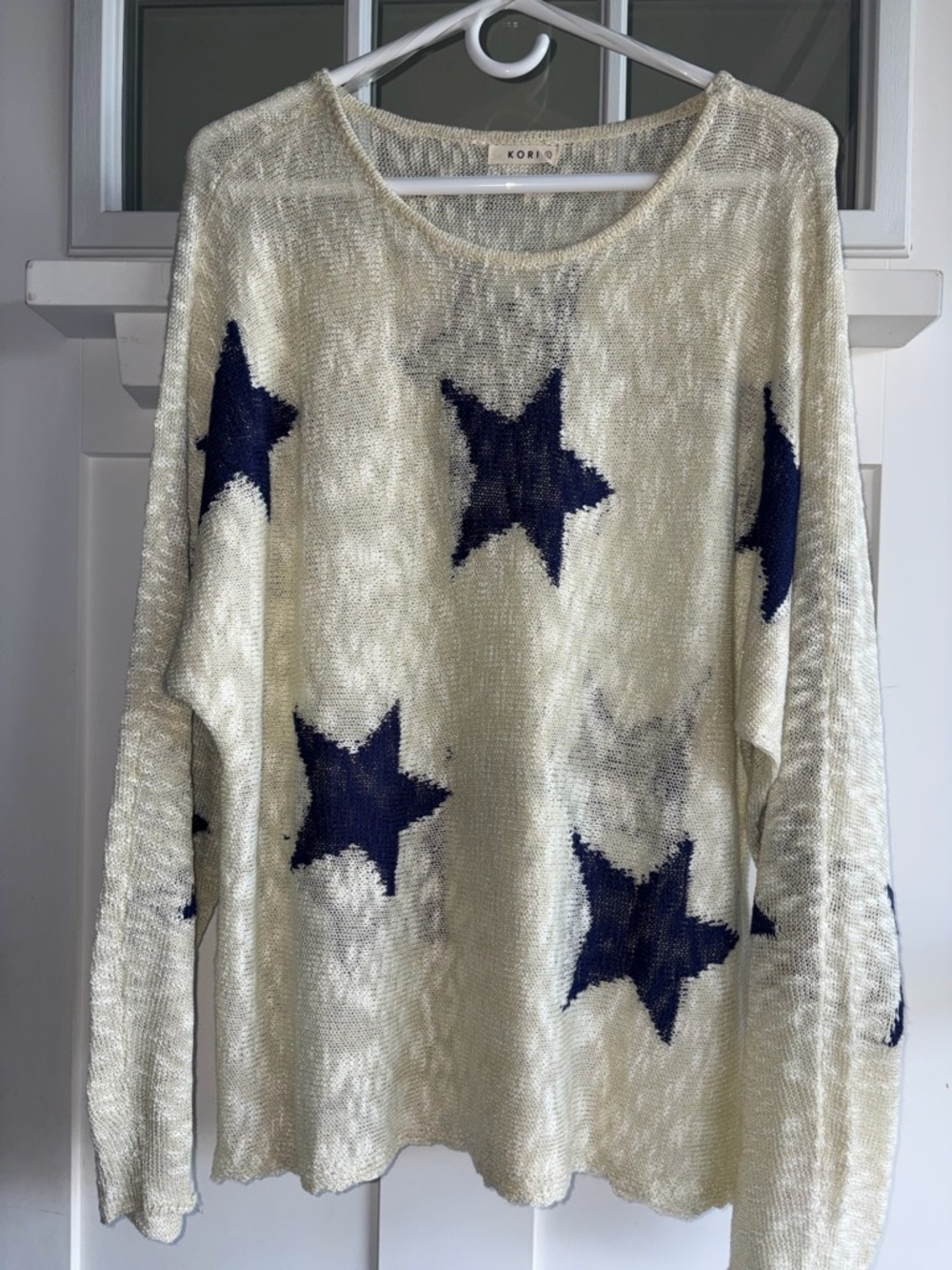 Kori Cream Sweater with Navy Star Motif